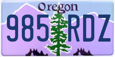 OR license plate 985RDZ