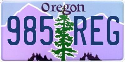 OR license plate 985REG
