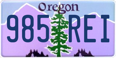 OR license plate 985REI