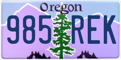OR license plate 985REK