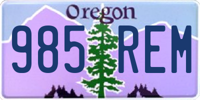 OR license plate 985REM
