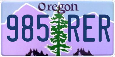 OR license plate 985RER