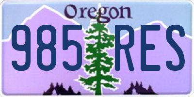 OR license plate 985RES