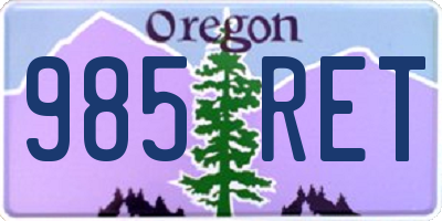 OR license plate 985RET