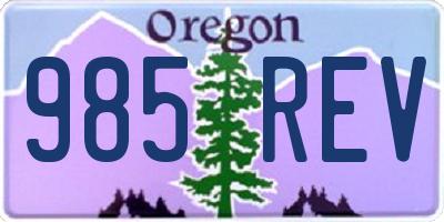 OR license plate 985REV