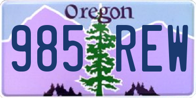 OR license plate 985REW