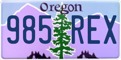 OR license plate 985REX