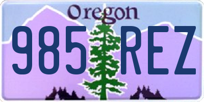 OR license plate 985REZ