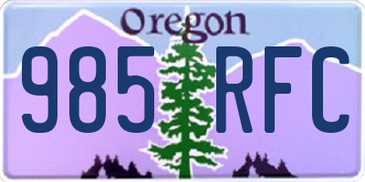 OR license plate 985RFC