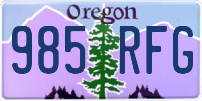 OR license plate 985RFG