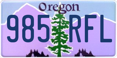 OR license plate 985RFL
