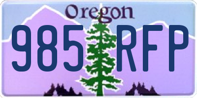 OR license plate 985RFP
