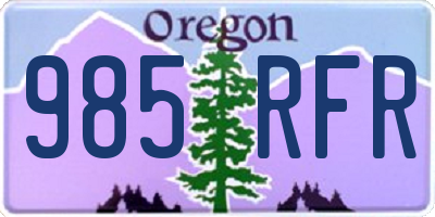OR license plate 985RFR
