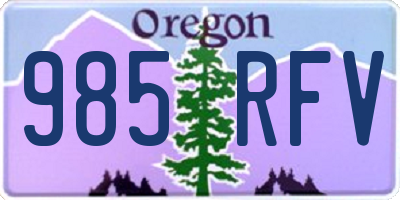 OR license plate 985RFV
