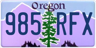 OR license plate 985RFX
