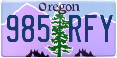 OR license plate 985RFY