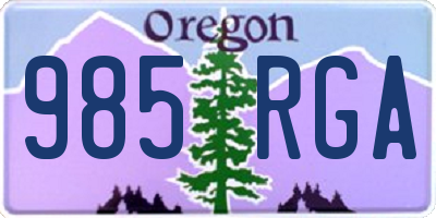 OR license plate 985RGA
