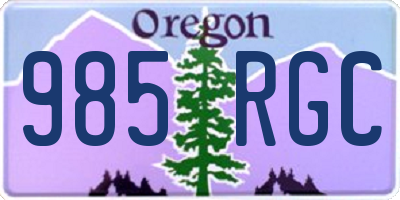 OR license plate 985RGC