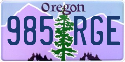 OR license plate 985RGE