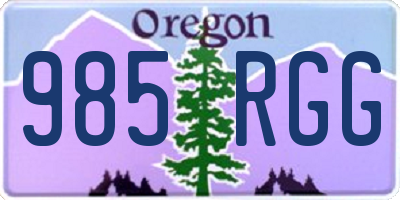 OR license plate 985RGG