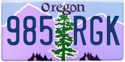 OR license plate 985RGK