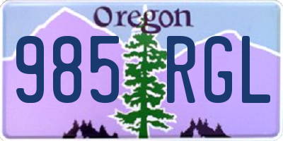 OR license plate 985RGL