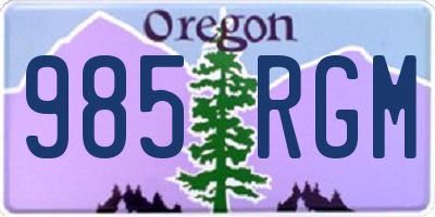OR license plate 985RGM
