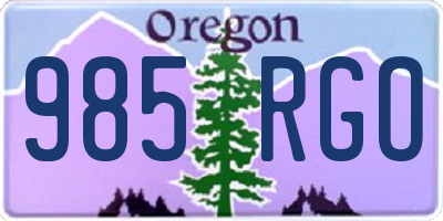 OR license plate 985RGO