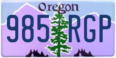 OR license plate 985RGP