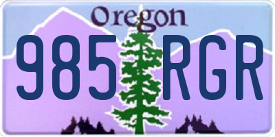 OR license plate 985RGR