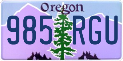 OR license plate 985RGU
