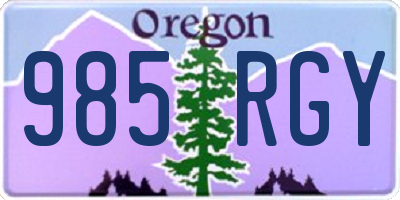OR license plate 985RGY