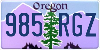OR license plate 985RGZ