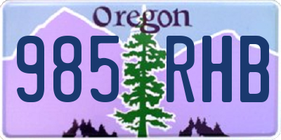 OR license plate 985RHB
