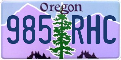 OR license plate 985RHC