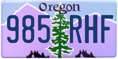 OR license plate 985RHF