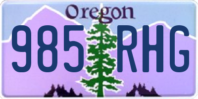 OR license plate 985RHG