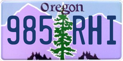 OR license plate 985RHI