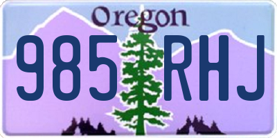OR license plate 985RHJ