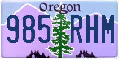 OR license plate 985RHM