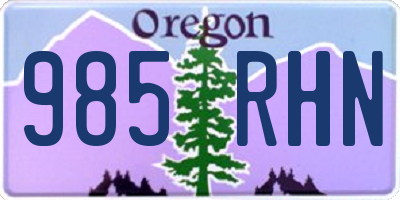 OR license plate 985RHN