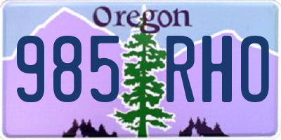 OR license plate 985RHO