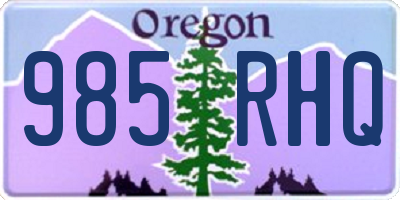 OR license plate 985RHQ