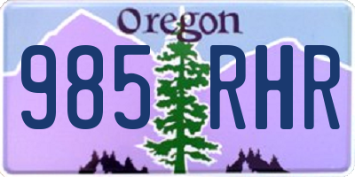 OR license plate 985RHR