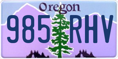OR license plate 985RHV