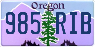 OR license plate 985RIB