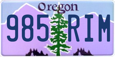 OR license plate 985RIM