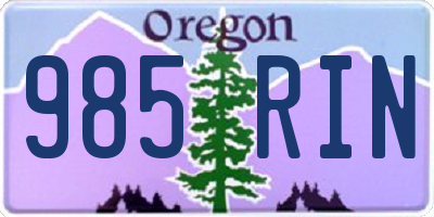 OR license plate 985RIN