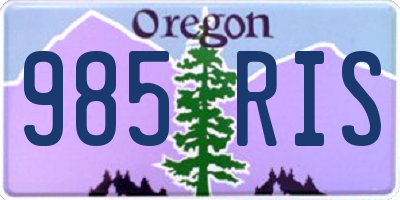 OR license plate 985RIS