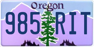 OR license plate 985RIT